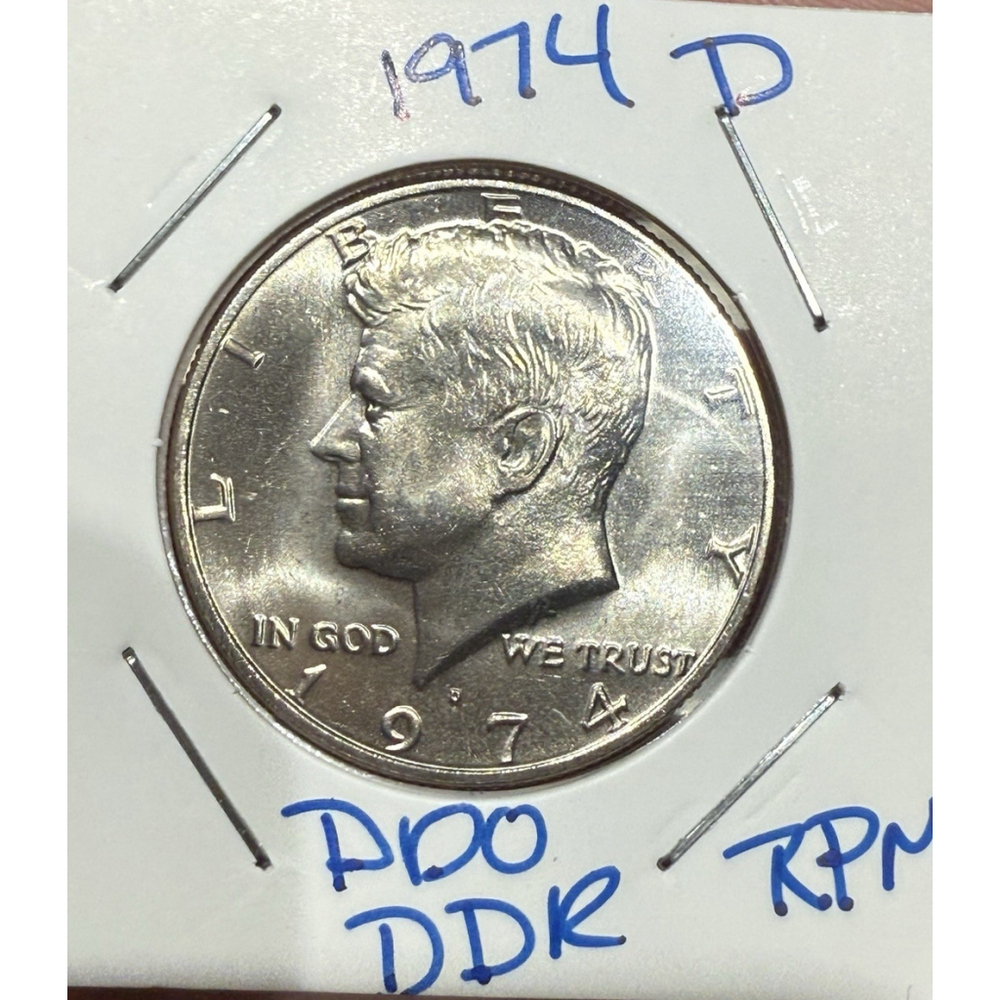 1974 D Kennedy Half Dollar DDO, DDR & RPM Error Coin BU from Mint Set - Picture 11 of 11